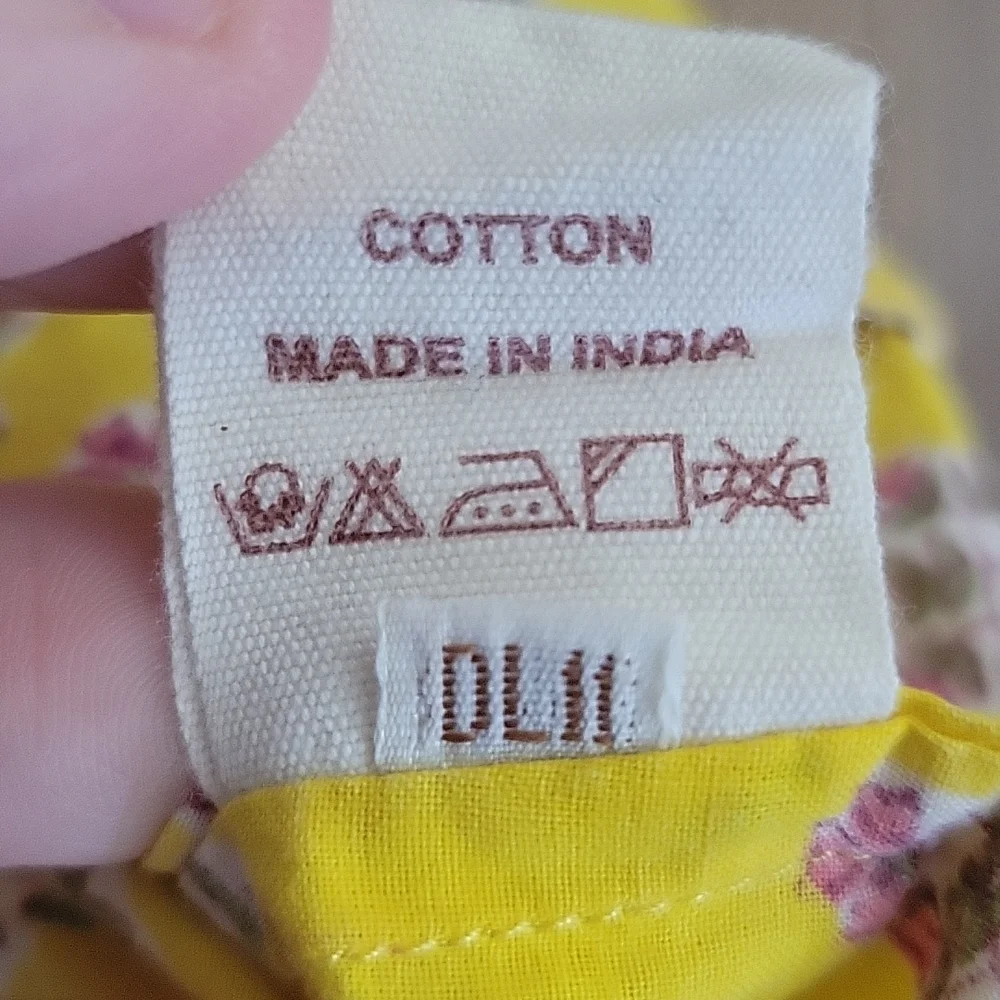 Girls‎ Fabindia yellow and pink cotton dress 6-12 month